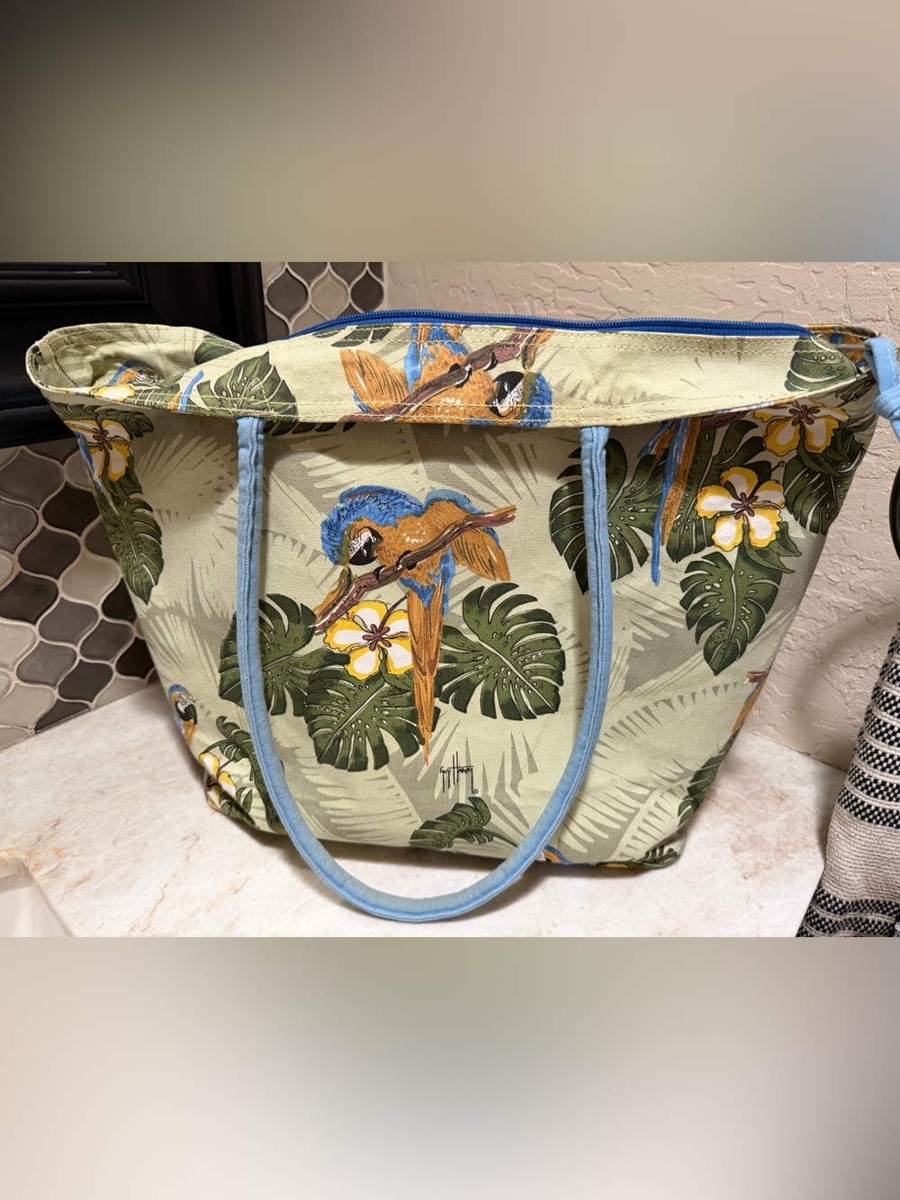 Guy Harvey large tropical  tote bag